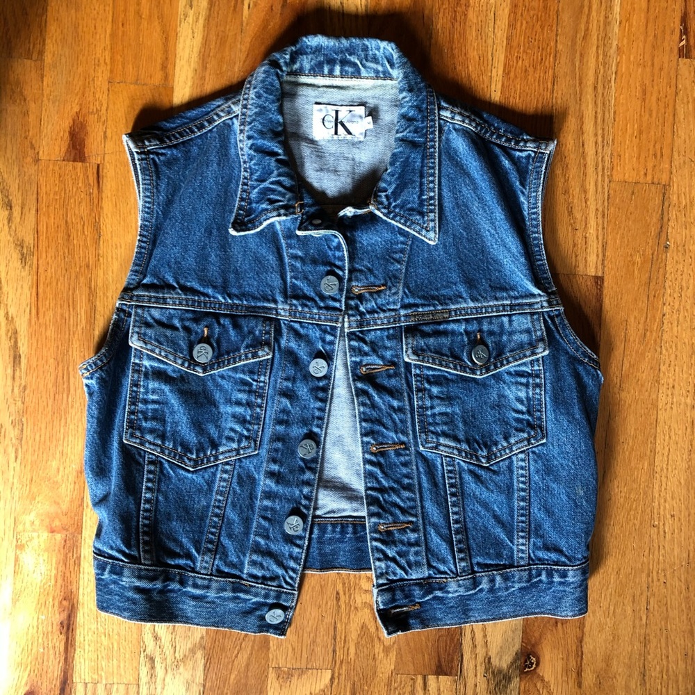 Cropped demin vest